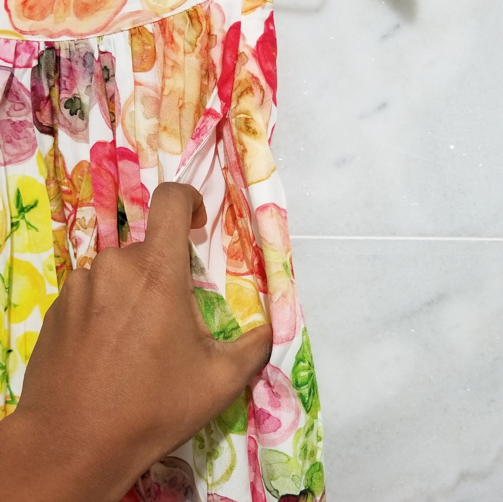 Modcloth Heirloom Tomato Print Pocket Midi Skirt xxs - Picture 5 of 8